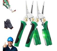 8 in 1 Wire Stripping Pliers, Multifunctional Wire Stripper Crimper with Built-in Voltage Detector - Ideal for Electricians, HVAC & Automotive Repair, Suitable for 10-250V AC/DC Testing (2Pcs)