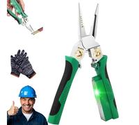 8 in 1 Wire Stripping Pliers, Multifunctional Wire Stripper Crimper with Built-in Voltage Detector - Ideal for Electricians, HVAC & Automotive Repair, Suitable for 10-250V AC/DC Testing (1Pcs)