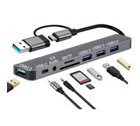 8 in 2 USB C Adapter, USB Hub Multiport Adapter with SD TF Card Reader, 3*Usb 2.0, 3.5 mm Audio Ports, Type C Hub Docking Station for MacBook, Acer, Switch, Smartphones, Laptops