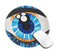 8 in Round Mouse Pad for Office Home, Waterproof Computer Mouse Mat with Anti-Slip Rubber Base, Easy Gliding Gaming Mousepad Custom Evil Eye Mouse Pads with Designs