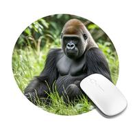 8 in Round Mouse Pad for Office Home, Waterproof Computer Mouse Mat with Anti-Slip Rubber Base, Easy Gliding Gaming Mousepad Custom Gorilla in The Grass Mouse Pads with Designs