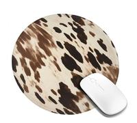 8 in Round Mouse Pad for Office Home, Waterproof Computer Mouse Mat with Anti-Slip Rubber Base, Easy Gliding Gaming Mousepad Custom Cow Printed Mouse Pads with Designs