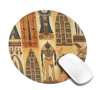 8 in Round Mouse Pad for Office Home, Waterproof Computer Mouse Mat with Anti-Slip Rubber Base, Easy Gliding Gaming Mousepad Custom Ancient Egypt Tribe Series Mouse Pads with Designs
