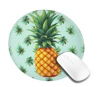 8 in Round Mouse Pad for Office Home, Waterproof Computer Mouse Mat with Anti-Slip Rubber Base, Easy Gliding Gaming Mousepad Custom Tropical Fruit Pineapple Mouse Pads with Designs
