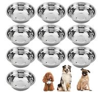 8 in. Stainless Steel Bowls 10 Pcs Metal Dog Bowls, Rust-Resistant Easy Clean Design, Food and Water Dishes, Dishwasher Safe, Great for Multiple Pets and All Climates