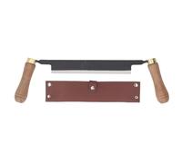 8 Inch 2 Handle Straight Drawknife, Carbon Steel Woodworking Debarking Tool with Sheath, Suitable for Wood Planing, Scraping, and More