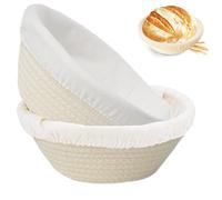 8 Inch 2 PCS Round Banneton Bread Proofing Basket，Banneton Bread Proofing Basket，Sourdough Proofing Basket with Liner - Round Banneton Basket for Baking