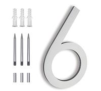 8 Inch Addresses Numbers For House,Modern House Numbers Large Silver Exterior Street Metal Reflective floating house numbers for outside Floating Mount Or Flush Mount Aluminum Home House Numbers