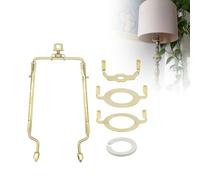8 Inch Adjustable Height Lamp Shade Harp Holder, with E26, E27, and E14 Adapter for Table and Floor Lamps Compatible Metal Bracket DIY Lighting Projects (Gold)