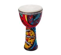 8-inch African Bongo Drum with Goatskin, PVC Body, Hand Percussion Instrument for Beginners, Includes Adjustable Shoulder Strap