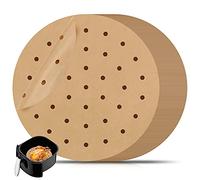 8 inch Air Fryer Parchment Paper Sheets by ASTER, 100 Pcs Perforated Air Fryer Liners/Steaming Parchment Liner, Non-Stick Parchment Paper for Air Fryer, Baking Cookies, Cooking, Bamboo Steamer