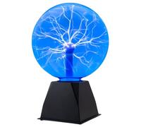 8 Inch Blue Plasma Ball, Static Electricity Ball, Touch & Sound Sensitive Plasma Globe, Home Decor Lamp, Novelty Toys for Kids, Parties, Prop, Birthday & Christmas Gifts, Tesla Coil