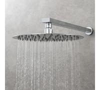 8 Inch C Style Round Chrome Shower Head 304 Stainless Steel Hot & Cold Top Spray Luxury Bathroom Showerhead for Modern Showers