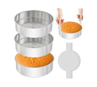 8 Inch Cake Pan - 3PCS Stainless Steel Round Layer Cake Baking Pans with 100 PCS Parchment Paper, Round Bakeware