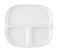 8 Inch Ceramic Divided Dinner Plate for Adults Reusable Rectangular Portion Partition Plate for Grains/Veggies/Fruits(Wei)