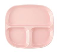 8 Inch Ceramic Divided Dinner Plate for Adults Reusable Rectangular Portion Partition Plate for Grains/Veggies/Fruits(Rose)