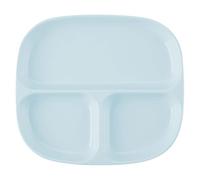8 Inch Ceramic Divided Dinner Plate for Adults Reusable Rectangular Portion Partition Plate for Grains/Veggies/Fruits(Blu)
