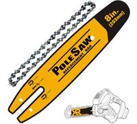 8 Inch Chainsaw Bar and Chainsaw Chain for DeWalt 20V Pole Saw DCPS620, DCCS623, Pole Saw Replacement Parts for DeWalt Chainsaw Part No. DWZCSB8 & DWO1DT608 (Combo)
