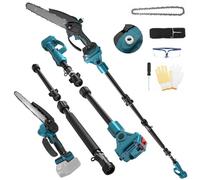 8 Inch Cordless Pole Saw & Mini Chainsaw 2-in-1, Brushless Electric Pole Saws Compatible with Makita 18V Battery (No Battery) with 2m Extension Pole, Spare Chain, Gloves and Googles