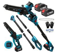 8 Inch Cordless Pole Saw & Mini Chainsaw, Handheld Electric Pole Chain Saws with 2X 4.0Ah Batteries, 15Ft Long Reach for Tree Pruning Hedge Cutting