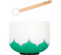 8 Inch Crystal Singing Bowl Lotus 432 Hz F - Green (Heart Chakra) Including 1 Wood Mallet