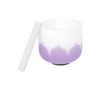 8 Inch Crystal Singing Bowl with Mallet & Rubber O-Ring for Music Making Musical Healing Meditation Yoga Home Office Decoration