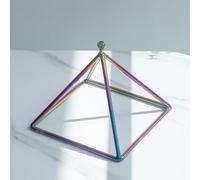 8 inch Crystal Singing Pyramid, Crystal Singing Bowl Striker for Healing Meditation, Colourful Sound Therapy Instrument