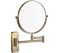 8-inch Double-sided Wall-mounted Makeup Mirror, 360° Swivel Brass Magnifying Vanity Mirror, Extendable Folding Design, Nickel Finish, 3x Magnification For Shaving And Beauty Brass 5X