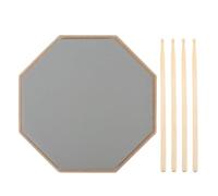 8 Inch Drum Practice Pad | High - Density Rubber for Real Rebound & Muscle Memory | Silent Drum Mat for Home/Studio/Travel | Includes 2 Pairs of Drumsticks (Grey)