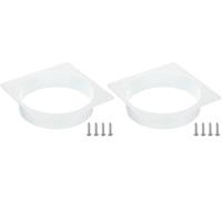 8 Inch Duct Connector Flange, 2 Pack White ABS Dryer Vent Wall Plate, Square to Round Ducting Plate for HVAC, Exhaust Fan, Heating Cooling Ventilation(8 Inch)