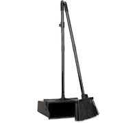 8 Inch Dustpan and Brush Set with Long Handle | Standing Broom and Dustpan for Easy Sweeping | Broom and Dustpan Set for Indoor Outdoor Cleaning Applications