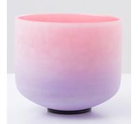 8 Inch E Note Solar Plexus Chakra Frosted Quartz Crystal Singing Bowl with Rubber Mallet and O-ring(432Hz)