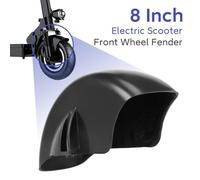 8 Inch Electric Scooter Front Wheel Mudguard, Waterproof Plastic Fender Baffle for 200x90mm Wheel, Replaceable Black Guard (115g)