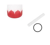 8 Inch Frosted Quartz Crystal Singing Bowl Color Crystal Singing Bowl for Sound Healing Meditation Yoga Crystal Singing Bowl(Red Singing Bowl)