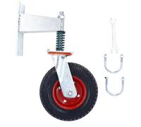 8 Inch Gate Wheel Caster, Fence Gate Support Wheel with 600lb Load Capacity, High Carbon Steel and Rubber Shock Absorbing Wheel for Yard Garden Farm (Red)