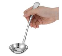 8 Inch Gravy Soup Ladle Small Ladle Stainless Steel Sauce Spoon Sturdy Ergonomic Combo Best Kitchen Supplies Silver Small Gravy Soup Ladle for Portioning Serving Soup Restaurant Home with Long Handle