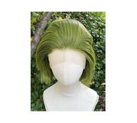8 Inch Green Bob Cosplay Wigs For Men 13x4 Synthetic Lace Front Wigs For Women Short Cut Piexie Wigs Natural Hairline Pre Plucked Adds Volume