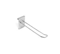 8-Inch Grid Mesh Euro Hooks, Single Prong Metal Pegs for Shop Display, Retail Hanging, Heavy Duty 50-Pack for Gridwall, Slatwall & Pegboard - Chrome Finish