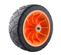 8-Inch Heavy-Duty PU Garden Cart Wheel, 360° Rotatable with Bearings for All Terrains, 300kg/660lb Capacity, Compatible with Most Wagons (Black/Orange), 20x7.5cm(Orange)