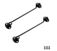 8-Inch Hook and Latch, 2-Suite 200MM Black Door Hook Stainless Steel Cabin Hook, for Outdoor Garden Door Latch.