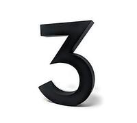 8 Inch House Numbers LED, Modern Address Signs for Homes | Soft, Exterior Glow | Black OR Stainless-Steel Weather Resistant, Durable, Wired | By JELSCO (3, Neutra Black)