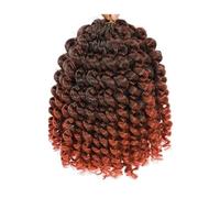 8 Inch Jamaican Bounce Crochet Wigs,Curl Curly Braiding Hair for Black Women 3PCS Adds Volume(Red-brown)