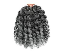 8 Inch Jamaican Bounce Crochet Wigs,Curl Curly Braiding Hair for Black Women 3PCS(Grey)