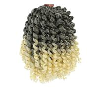 8 Inch Jamaican Bounce Crochet Wigs,Curl Curly Braiding Hair for Black Women 3PCS(Grey blonde)