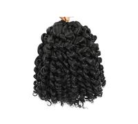 8 Inch Jamaican Bounce Crochet Wigs,Curl Curly Braiding Hair for Black Women 3PCS(Jet black)