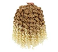 8 Inch Jamaican Bounce Crochet Wigs,Curl Curly Braiding Hair for Black Women 3PCS(Light brown blonde)