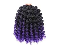 8 Inch Jamaican Bounce Crochet Wigs,Curl Curly Braiding Hair for Black Women 3PCS(Purple)