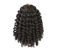 8 Inch Jamaican Bounce Crochet Wigs,Curl Curly Braiding Hair for Black Women 3PCS Womans Hair Topper(Black)