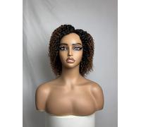 8 Inch Jerry Curly Human Hair Wig, 1B/30 Ombre Short Curly Bob Wigs for Black Women, 100% Unprocessed Machine Made Human Hair Wigs,Jerry Curl Wig 245 grams
