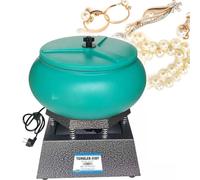 8-Inch Large Vibration Barrel Polishing Machine Jewelry Tools Vibrating Polisher Vibratory Tumbler Jade Metal Edge Burr Cleaning Stains